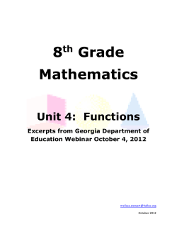 Parent Unit 4 Guide for 8th Grade Math