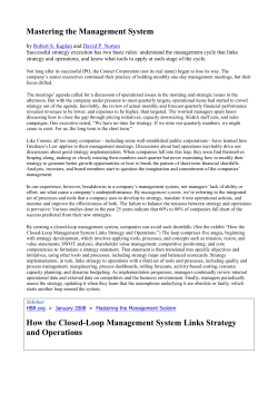 Mastering the Management System