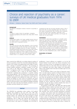 Choice and rejection of psychiatry as a career: surveys of UK