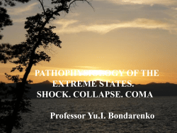 Pathophysiology of the extreme states. Shock. Collapse. Coma
