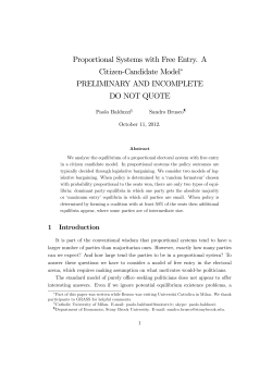 Proportional Systems with Free Entry. A Citizen-Candidate