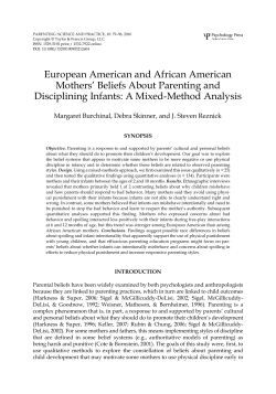 European American and African American Mothers` Beliefs About