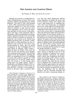 Risk Aversion and Incentive Effects
