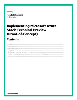 Implementing Microsoft Azure Stack Technical Preview (Proof