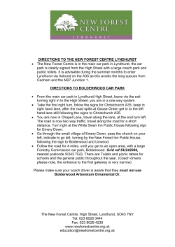 Directions to New Forest Centre and Bolderwood Car Park