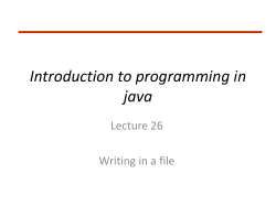 Introduction to programming in java