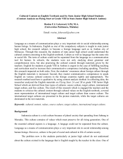 Cultural Content on English Textbook used by State Junior High