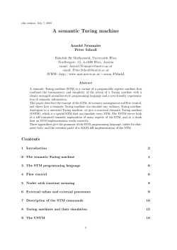 A semantic Turing machine - Fakult&auml;t f&uuml;r Mathematik