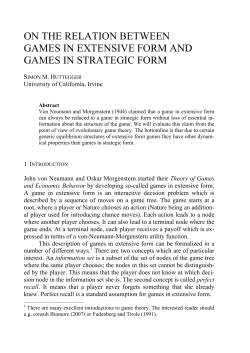 ON THE RELATION BETWEEN GAMES IN EXTENSIVE FORM AND