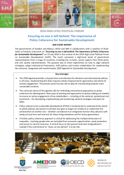 Ensuring no one is left behind: The importance of Policy