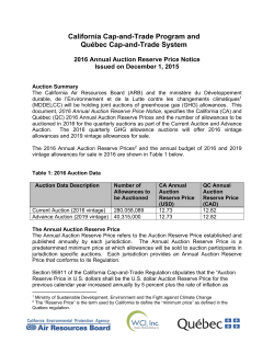 2016 Annual Auction Reserve Price Notice