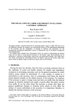 THE SOCIAL COST OF LABOR AND PROJECT A