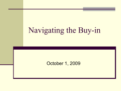 Navigating the Buy-In
