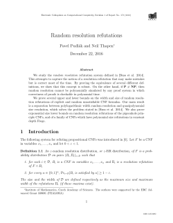 Random resolution refutations - Electronic Colloquium on