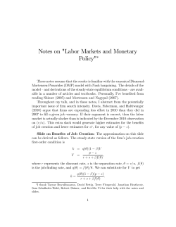 Notes on "Labor Markets and Monetary Policy"