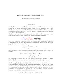 1. Exercise 1. 1.1. Dull sequences must be the same as set partitions
