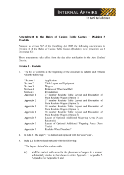 Amendment to the Gambling Act (Class 4 Gambling Equipment