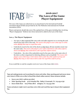 2016-2017 The Laws of the Game Player Equipment