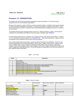 Discipline Policy - Valley East Soccer Club