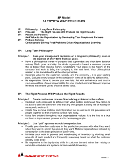 4P Model 14 TOYOTA WAY PRINCIPLES