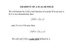 GRADIENT OF A SCALAR FIELD We will denote by f (M) a real