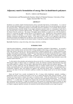 Adjacency matrix formulation of energy flow in dendrimeric polymers