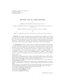 THE SONIC LINE AS A FREE BOUNDARY Abstract. We consider