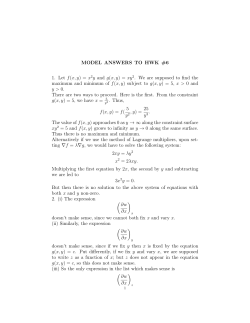 MODEL ANSWERS TO HWK #6 1. Let f(x, y) = x 2y and g(x, y)