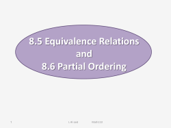 8.5 Equivalence Relations
