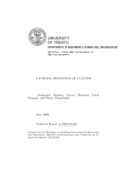 A FORMAL DEFINITION OF CULTURE Aliaksandr Birukou, Enrico