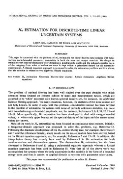 estimation for discrete-time linear uncertain systems