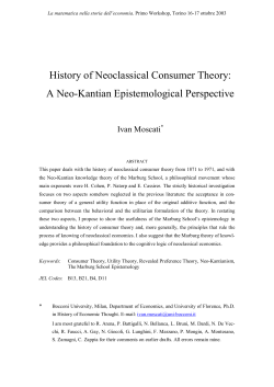 History of Neoclassical Consumer Theory: A Neo