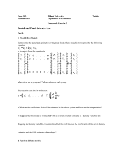 Econ 302. Bilkent University Taskin Econometrics Department of