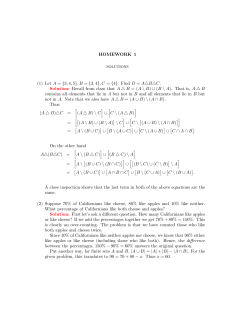 HOMEWORK 1 (1) Let A = {3,4,5},B = {3,4},C = {4