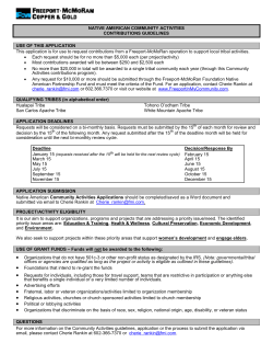 NATIVE AMERICAN COMMUNITY ACTIVITIES CONTRIBUTIONS