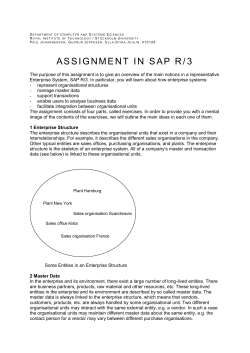 Exercise 1 – Enterprise Structure
