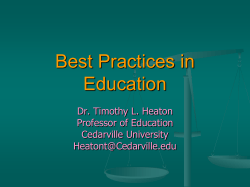 Best Practices in Education