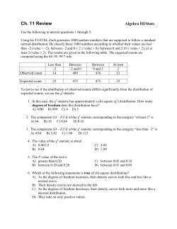 Chapter 13: Inference for Tables: Chi