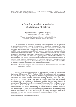 A formal approach to organization of educational objectives (PDF