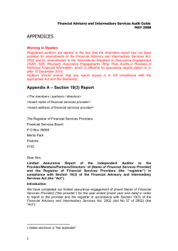 financial advisory and intermediary services act, 2002