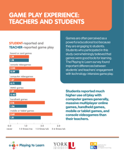 game play experience: teachers and students
