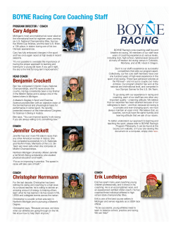 BOYNE Racing Core Coaching Staff