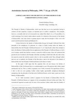 LEIBNIZ`S PII TO CLARKE