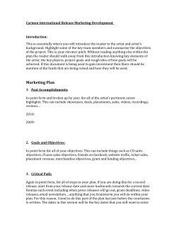 Marketing Plan - Marcato Musician