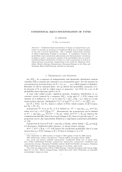 CONDITIONAL EQUI-CONCENTRATION OF TYPES 1. Terminology
