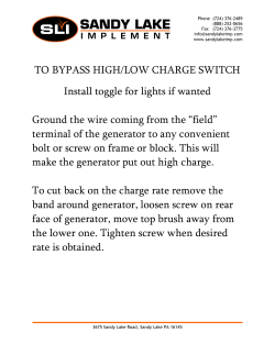 TO BYPASS HIGH/LOW CHARGE SWITCH Install toggle for lights if