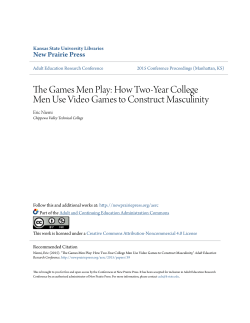 The Games Men Play: How Two-Year College Men Use Video