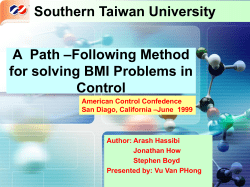 A Path &ndash;Following Method for solving BMI Problems in Control