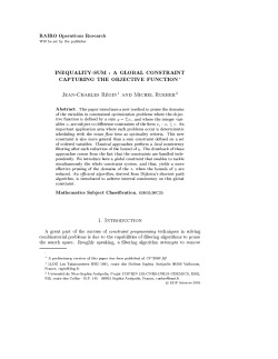 A GLOBAL CONSTRAINT CAPTURING THE OBJECTIVE FUNCTION