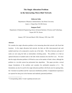 The Single Allocation Problem in the Interacting Three Hub